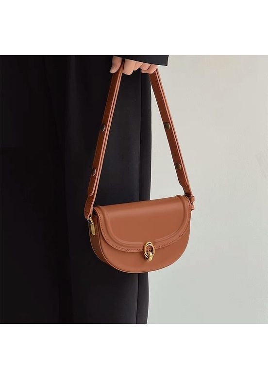 Коричневая сумка-седло ретро дизайн с застежкой No Brand (327880130)