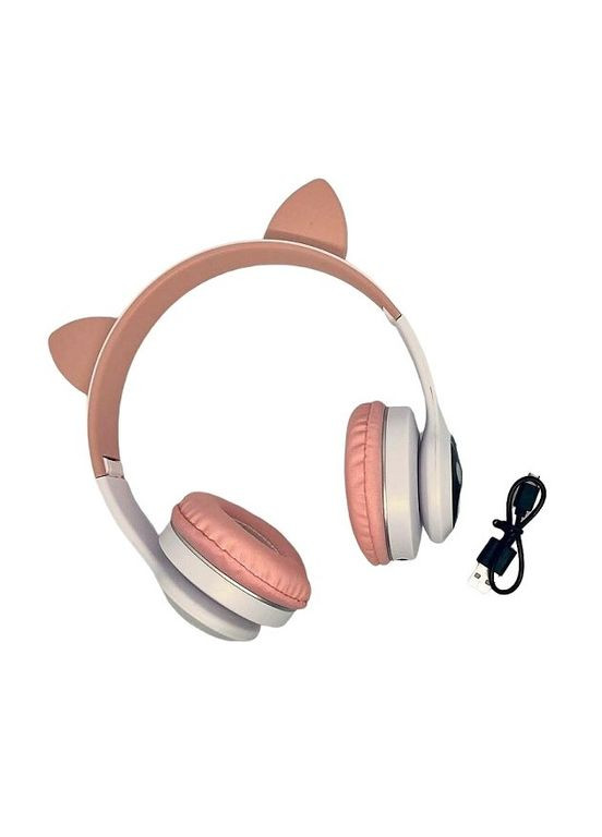 Навушники бездротові Cat Ear VZV-23M Bluetooth з RGB підсвіткою і котячими вушками Рожеві No Brand (278769742)