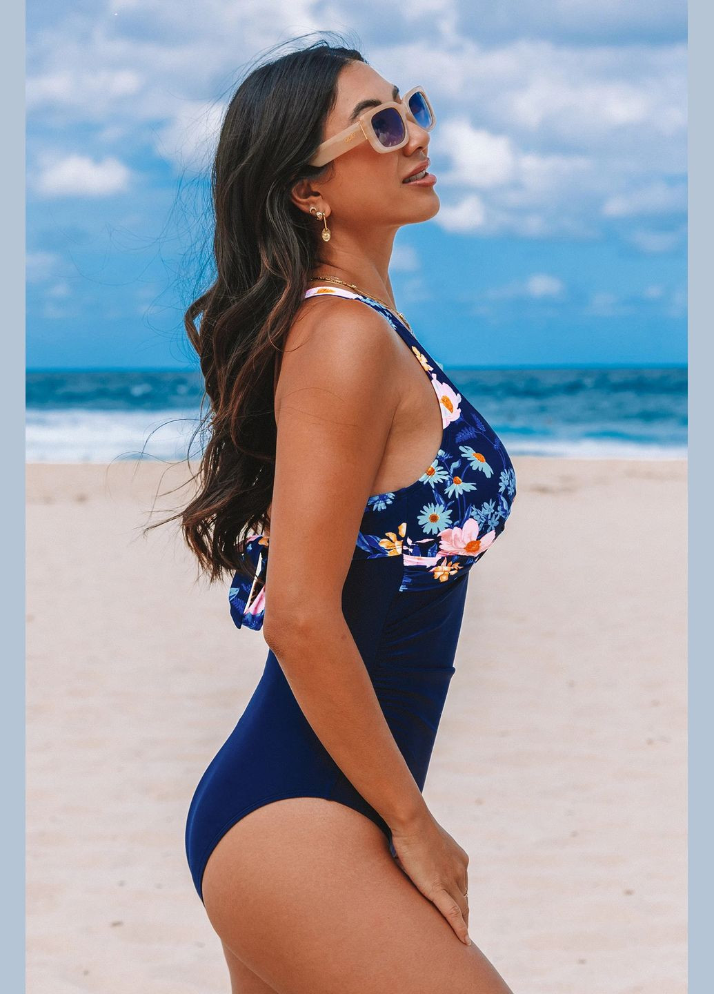 Темно-синий летний купальник CUPSHE