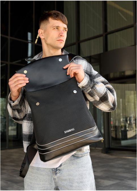 Чоловічий рюкзак з кишенею для ноутбука Чорний (5040311437) Sambag (361244631)