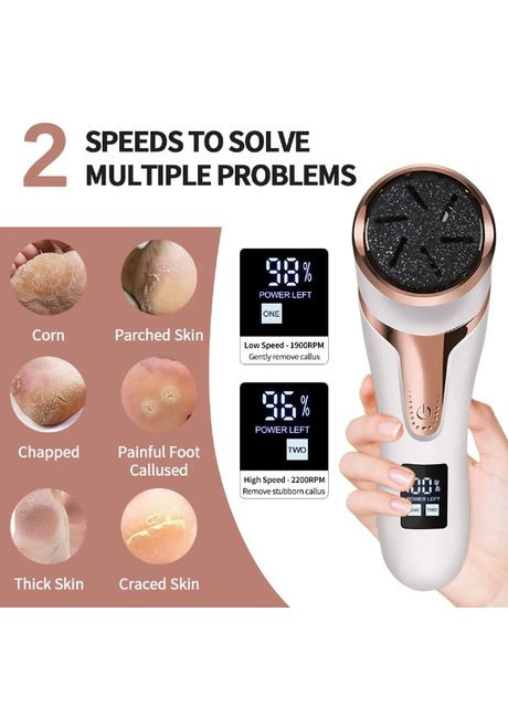 Електрична пилкапемза для п'ят для педикюру Rechargeable Callus Remover MT-510 з LCD дисплеєм Callusan (296107883)