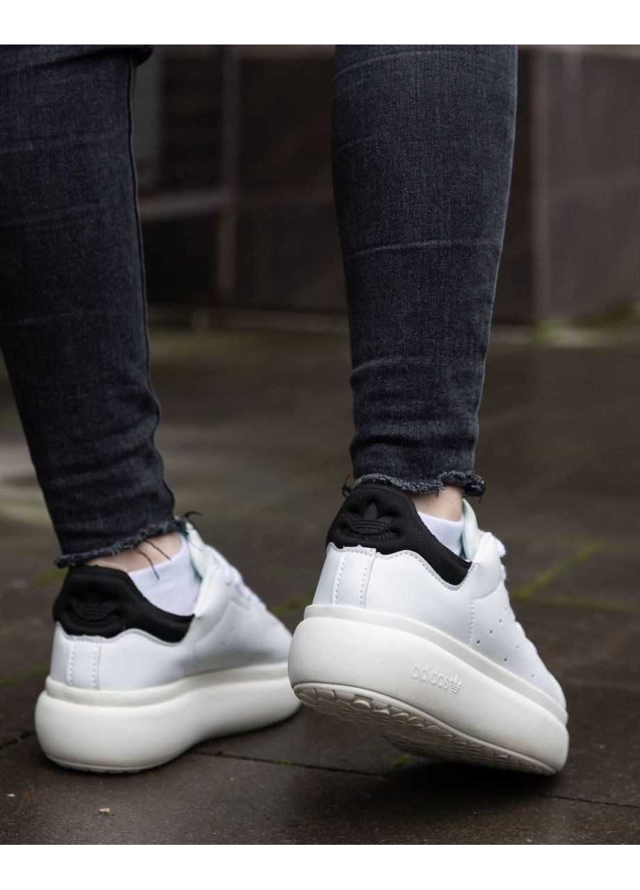 КРОССОВКИ ЖЕНСКИЕ ADIDAS STAN SMITH PF WHITE BLACK АДИДАС No Brand чёрные демисезоны (367177126)