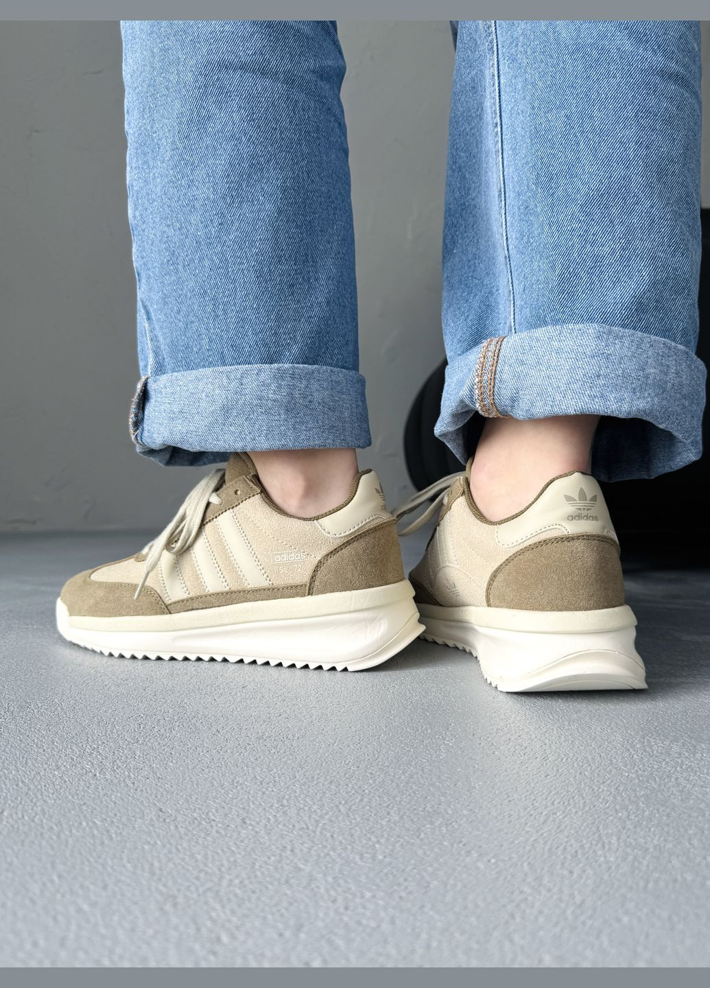 Кроссовки женские Adidas SL 72 RTN Beige Brown | Адидас СЛ 72 бежевые No Brand бежевые демисезоны (341485833)