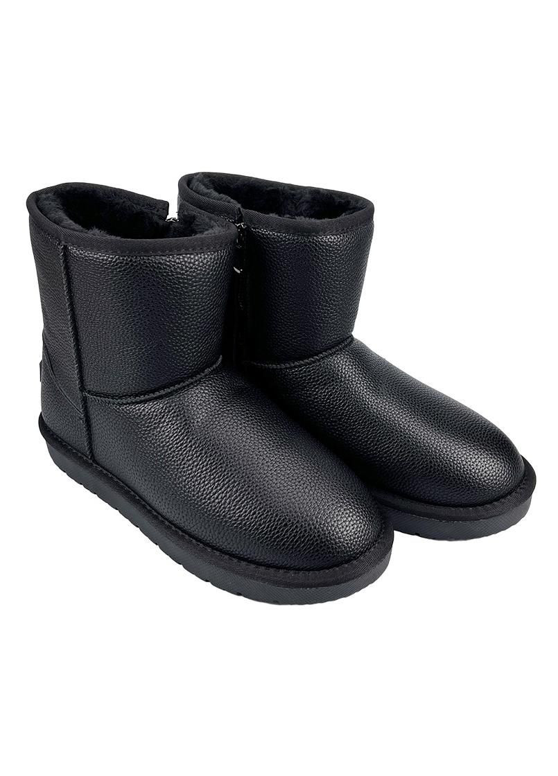 Уггі чоловічі шкіряні на блискавці чорні 10621-9 No Brand (314900611)