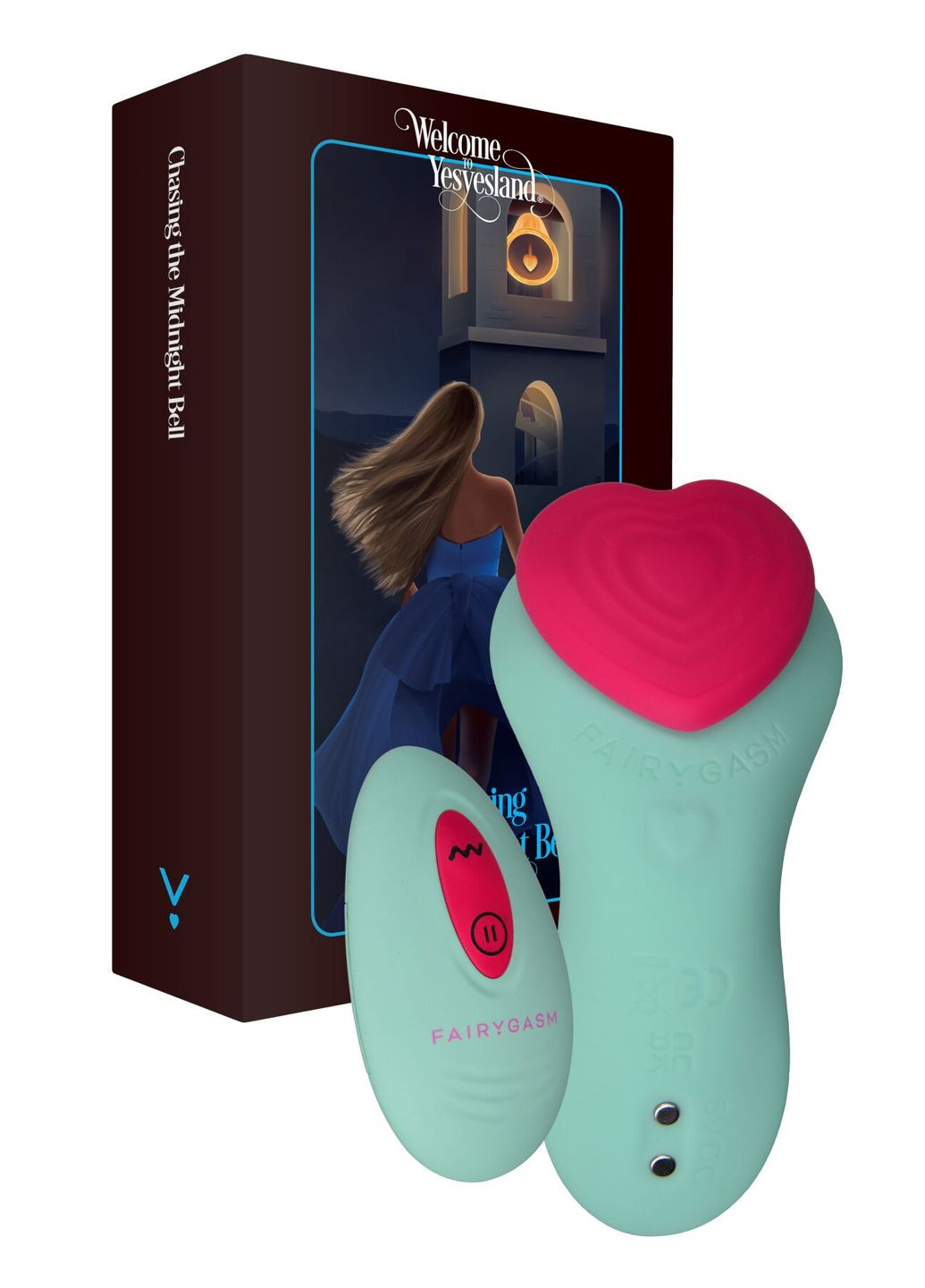 Вибратор в трусики HeartGem green, на магните, пульт ДУ - CherryLove FairyGasm (332209430)