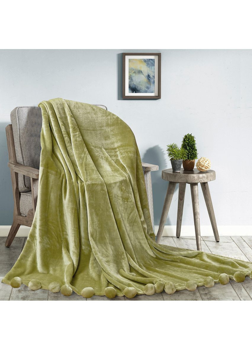 Плед меховой с помпонами 150x200 см Love You (369621708)