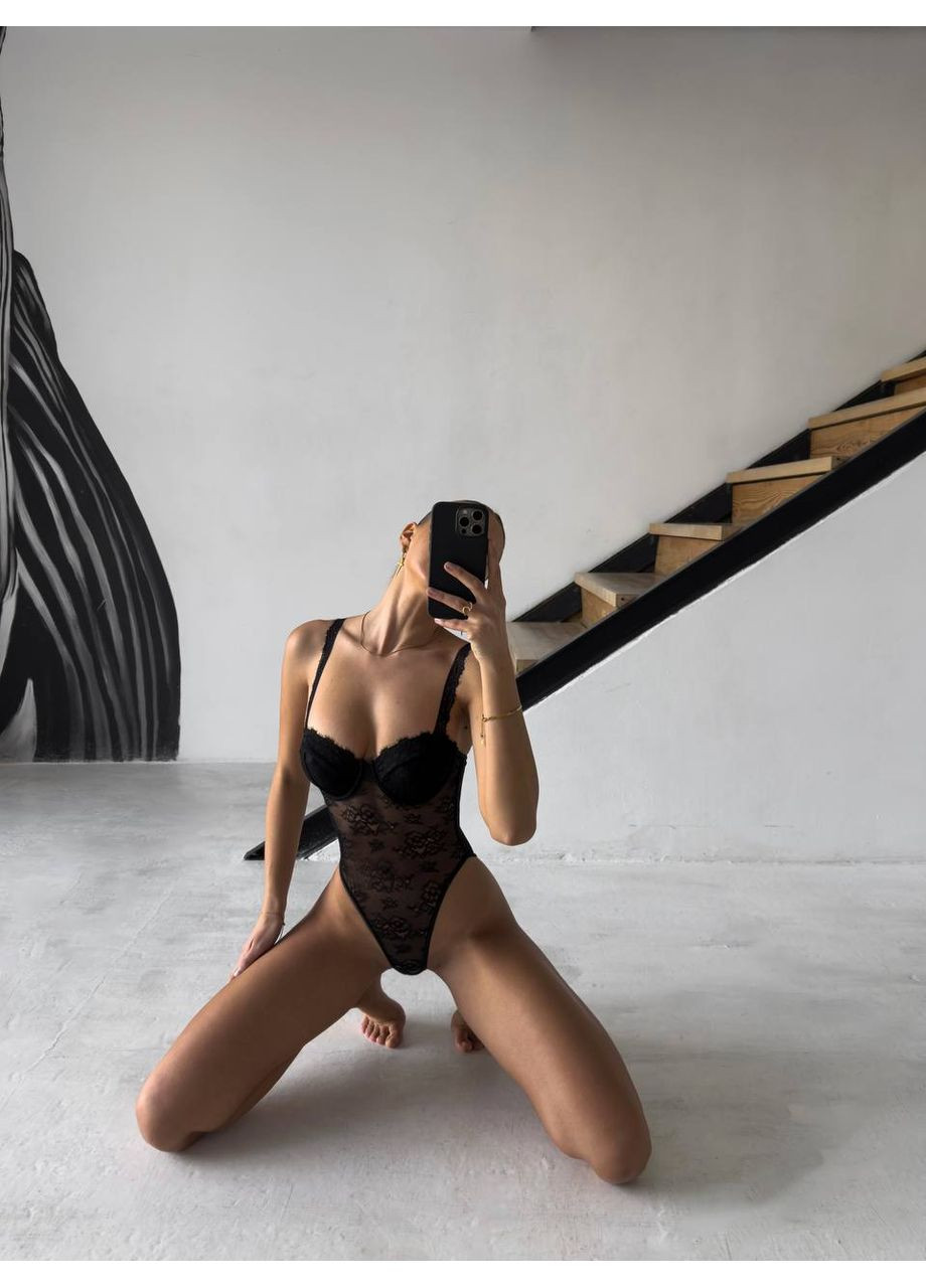 Боді прозоре елегантне з мереживом та сіткою Vital-Textile 220/66 (361853727)