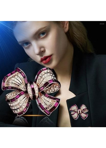 Роскошная модная брошь со стразами для женщин и девочек в виде элегантного маленького банта No Brand (297333109)