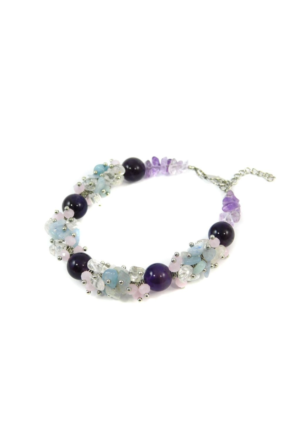 Браслет "Лоля" Аметист, Аквамарин, Гірський кришталь 17 Fursa fashion (322313302)