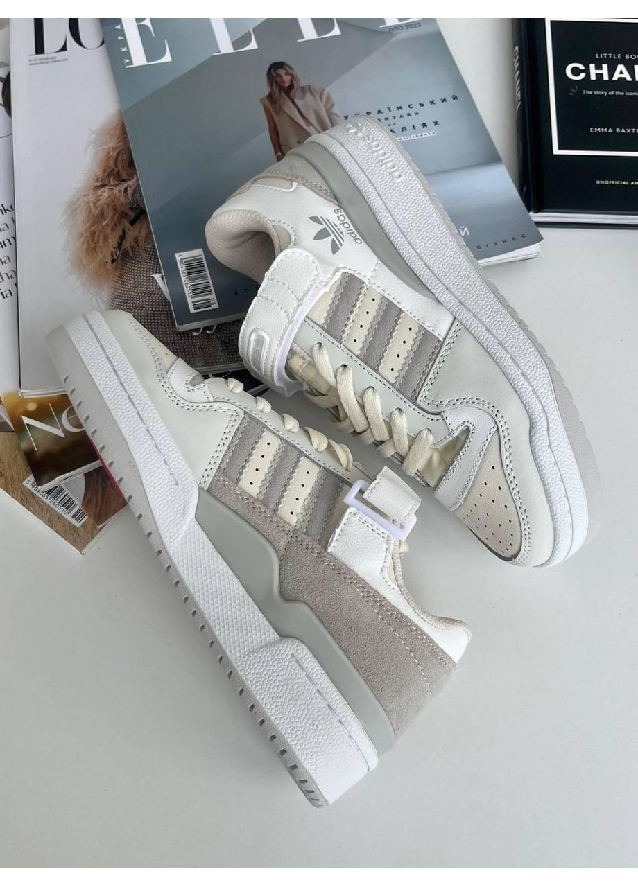 Сірі Осінні кросівки чоловічі adidas forum white grey адідас форум No Brand