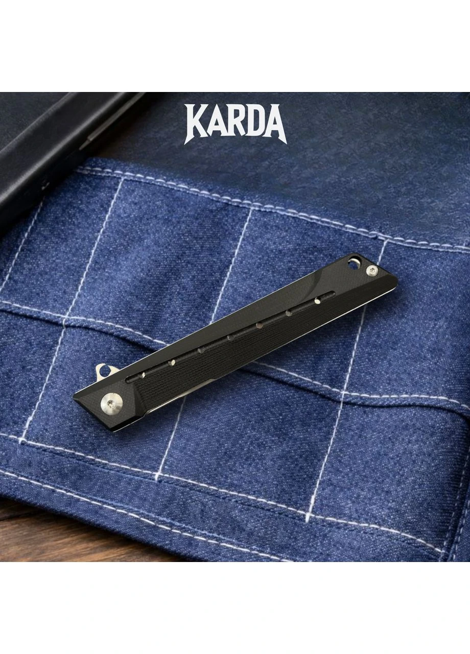 Ніж складний Karda J024 Black Handle White Tanto No Brand (376892299)