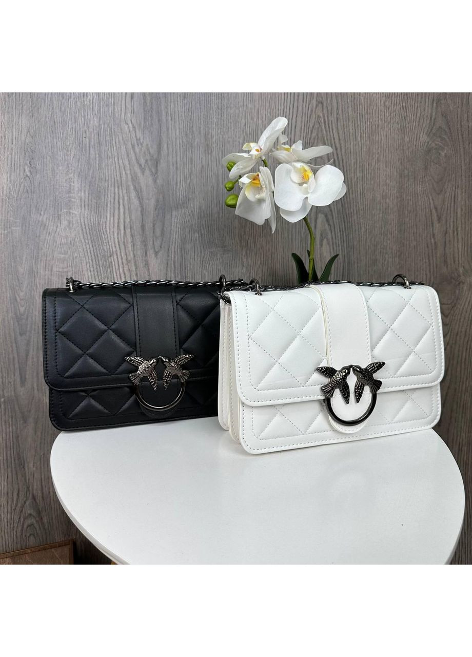 Женская мини сумочка клатч с птичками экокожа черная ProDobro (363221964)