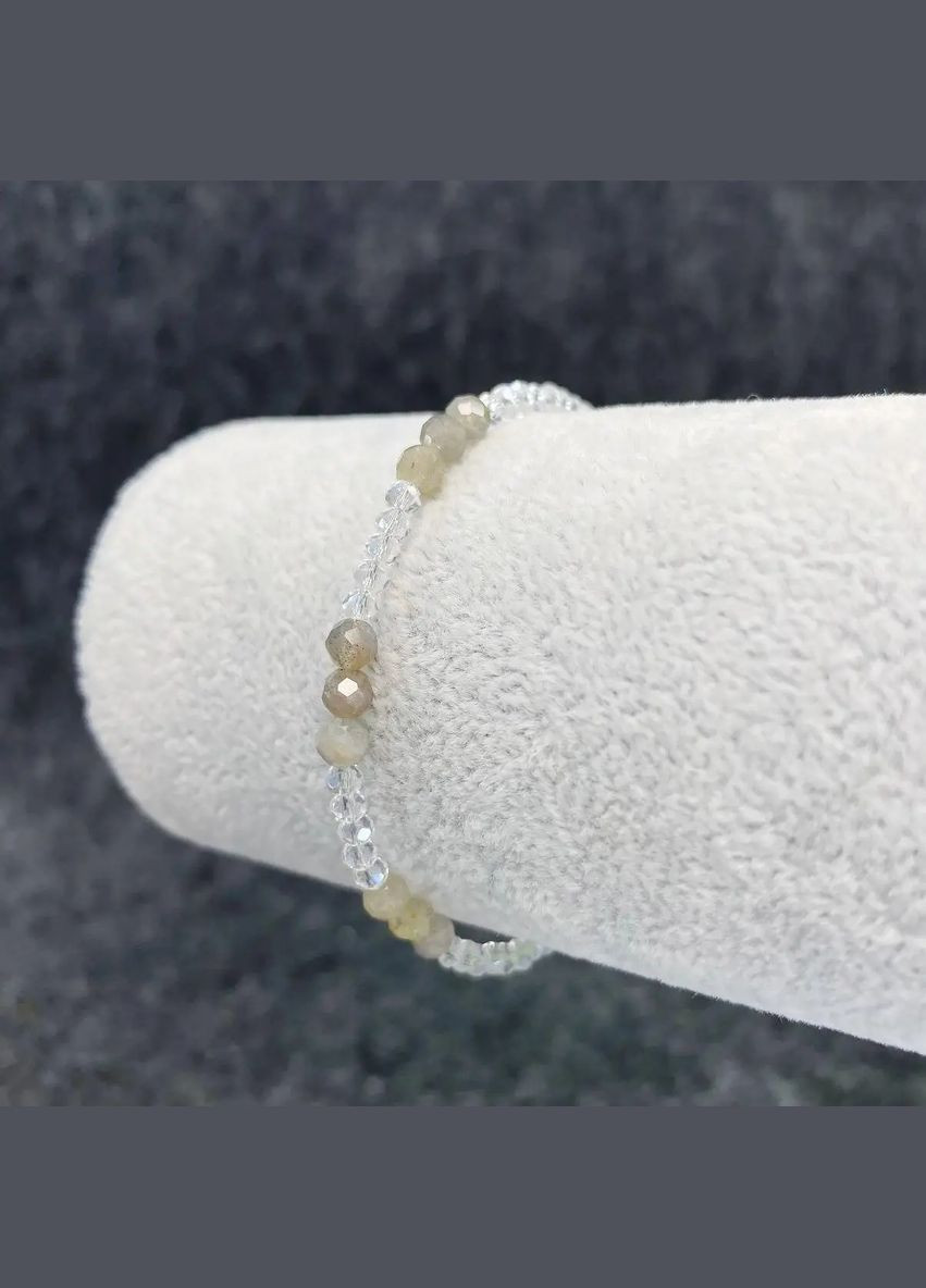 Браслет "чешский хрусталь" Прозрачный+бусины Лабрадор на магнитном замочке 3мм L-19см No Brand браслет (301163185)