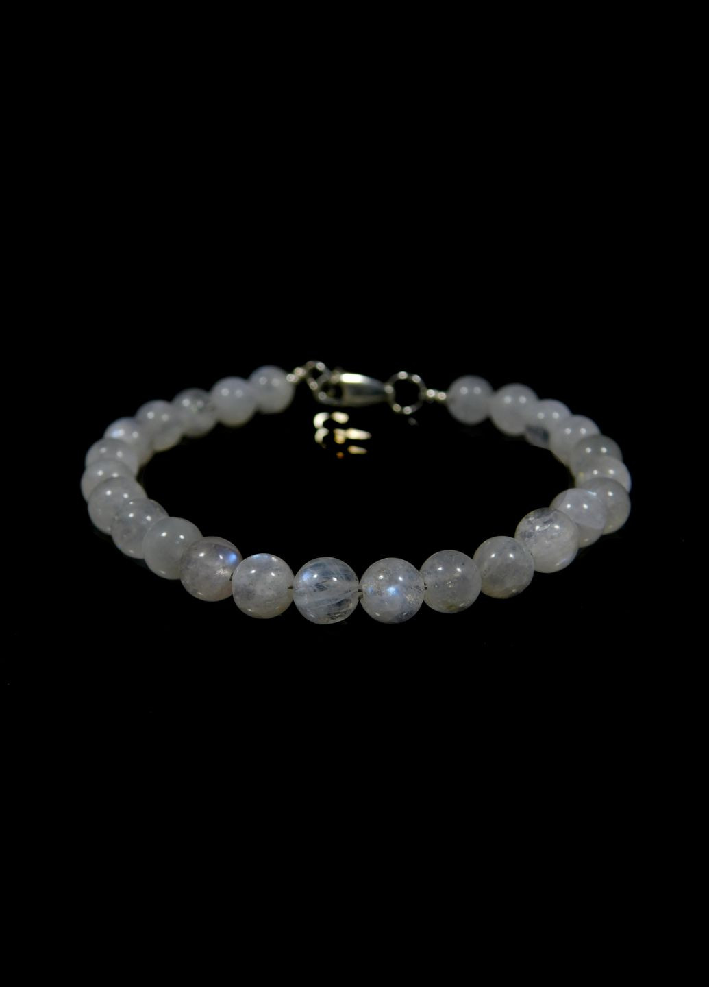 Браслет Лунный камень 6 мм, серебро 14 Fursa fashion (322313910)