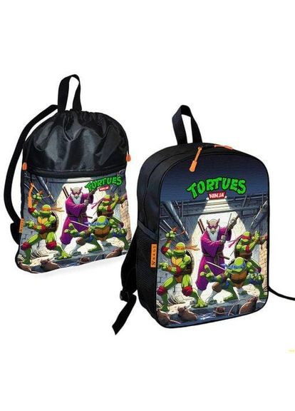 Шкільний рюкзак дитячий Черепашки-ніндзя + Сумка для взуття спортивної форми рюкзак-мішок для хлопчика (2093) (1330359) Brand (368865406)