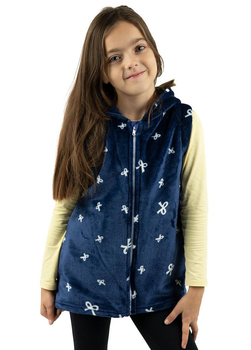 Жилетка детская с капюшоном для девочки теплая на молнии No Brand (316087709)