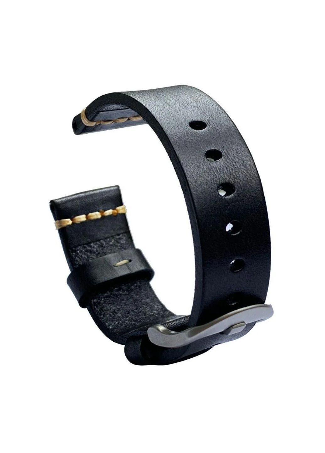 Кожаный ремешок Primolux C052B Steel buckle для часов Samsung Galaxy Watch 3 41mm (SM-R850) - Black Primo (334011886)