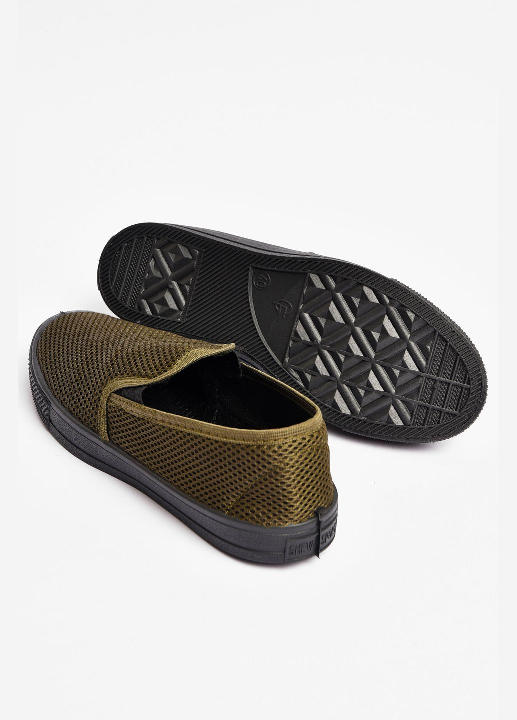 Темно-зеленые слипоны мужские темно-зеленого цвета Let's Shop