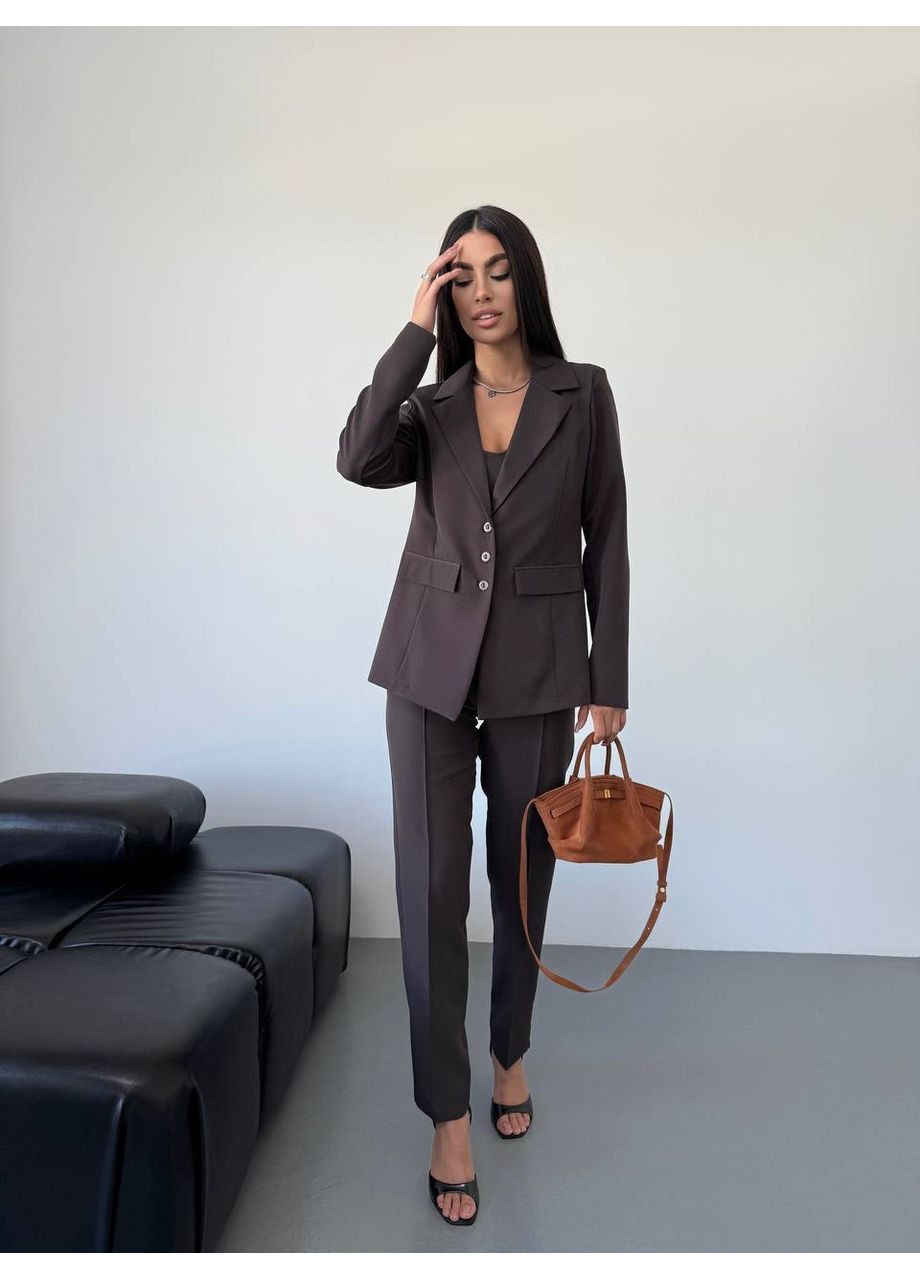 Классический женский костюм тройка с топом Fashion (356177726)