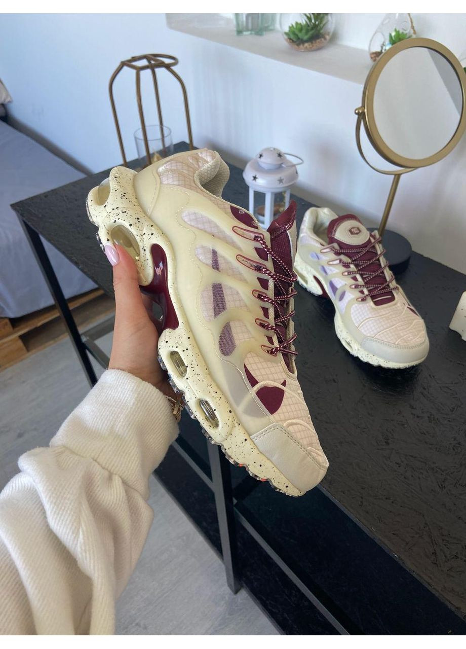 КРОССОВКИ ЖЕНСКИЕ NIKE AIR MAX TERRASCAPE PLUS TAN BURGUNDY НАЙК АИР МАКС ТН ПЛЮС No Brand бежевые демисезоны (367177545)