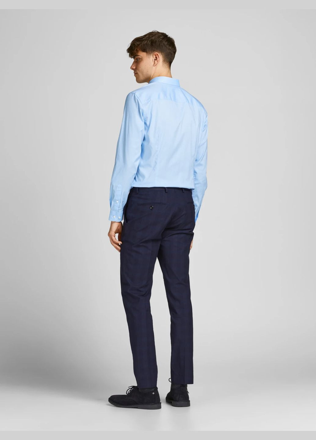 Голубой кэжуал рубашка однотонная JACK&JONES