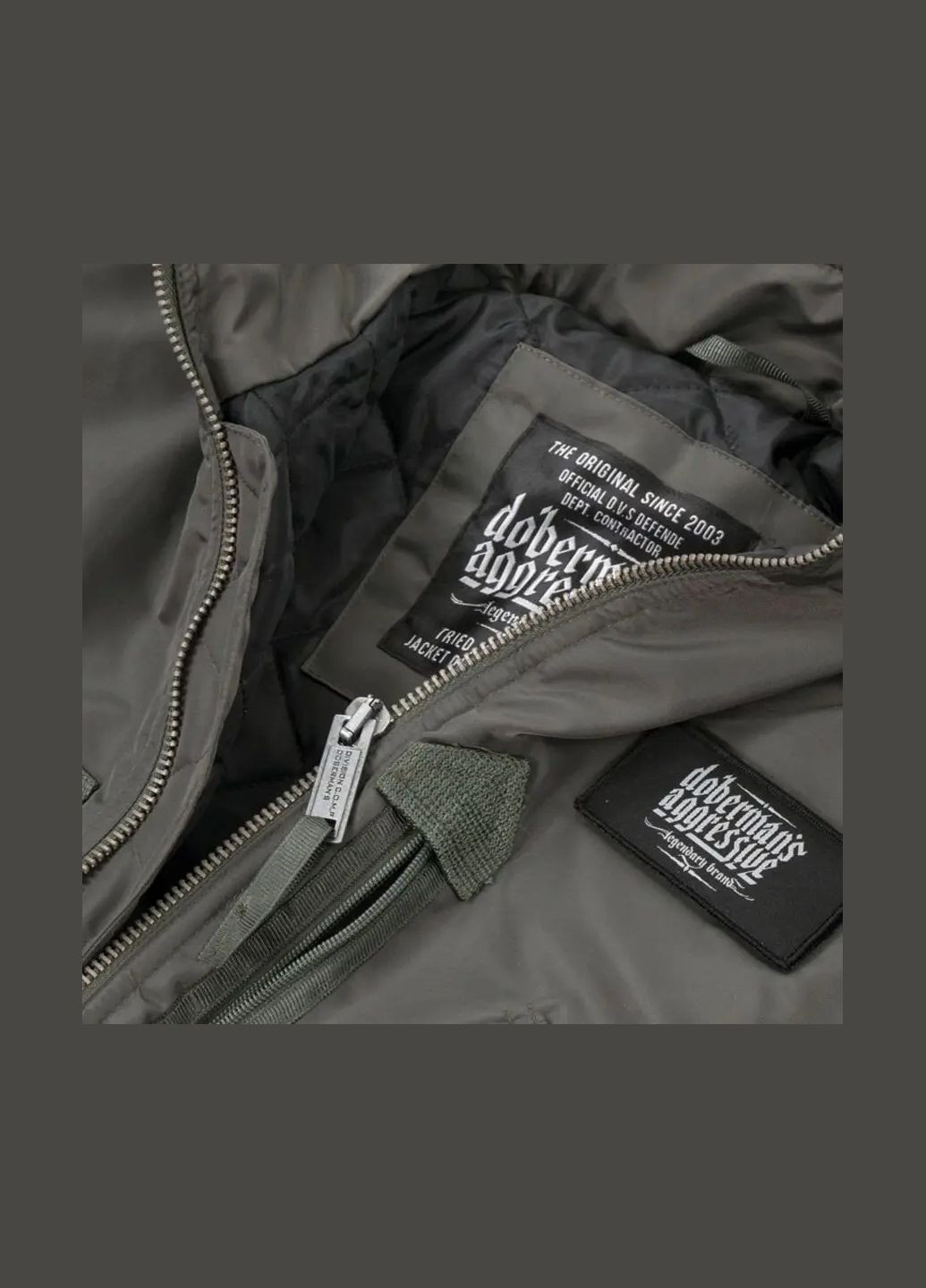 Зеленая демисезонная куртка aviator ku202kh Dobermans Aggressive