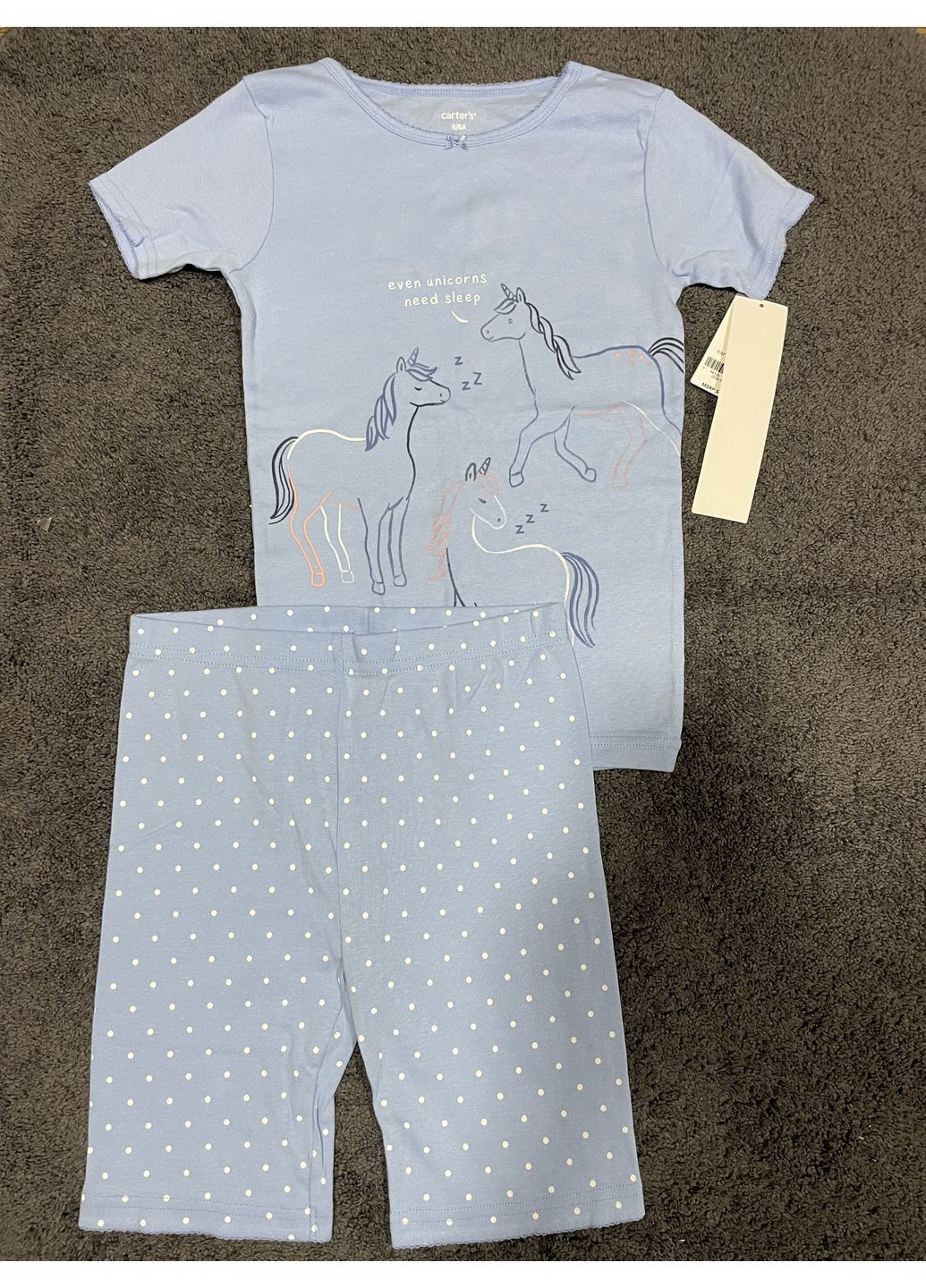 Блакитна піжама дитяча котонова 128 ріст No Brand