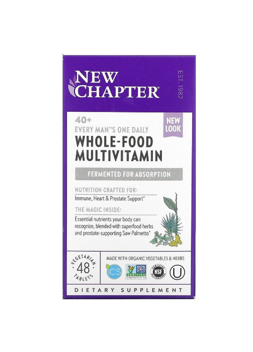 Щоденні Мультивітаміни для Чоловіків 40+, Every Man's,, 48 таблеток New Chapter (326054627)