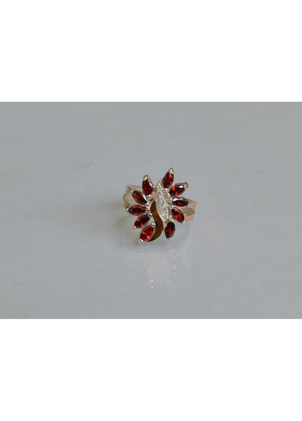 Срібна каблучка з золотими вставками Silver Style (367113072)