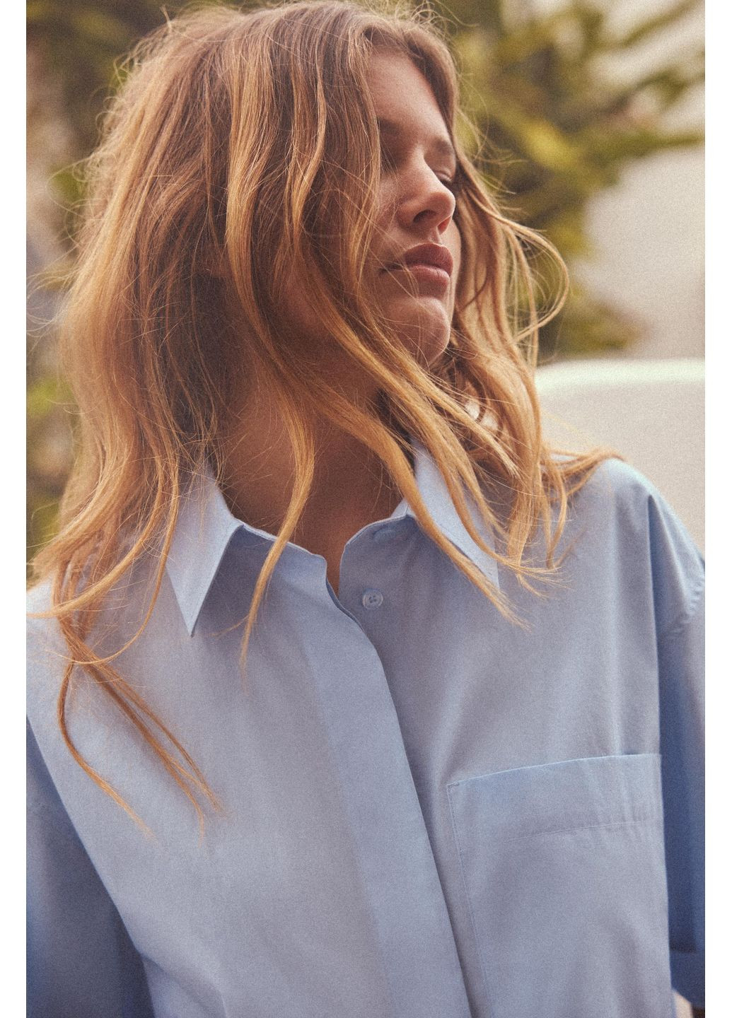 Поплінова сорочка з кишенею Zara (354816954)