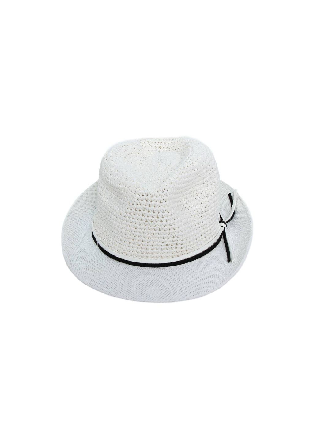 Шляпа трилби мужская бумага белая AGATA 376-886 LuckyLOOK 376-886м (289478339)