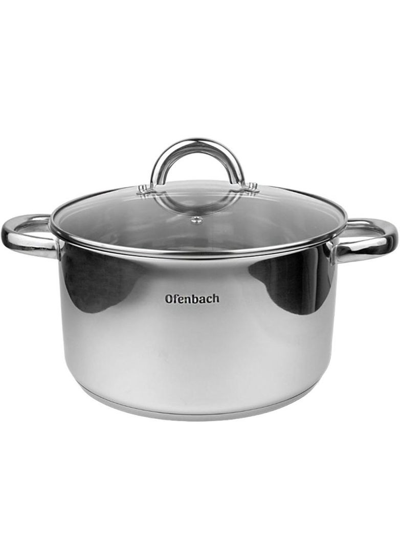 Каструля індукційна Casserole із нержавіючої сталі 5.5л зі скляною кришкою Ofenbach (372175438)
