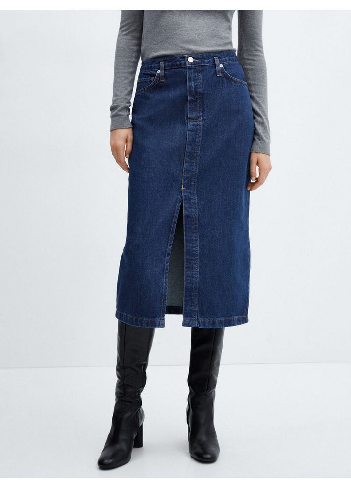 Синяя джинсовая юбка 67090440 Mango