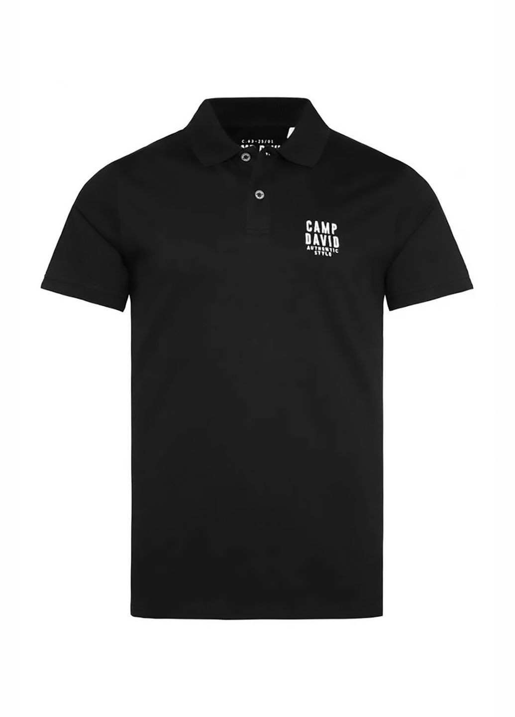 Черная футболка-поло для мужчин Camp David однотонная