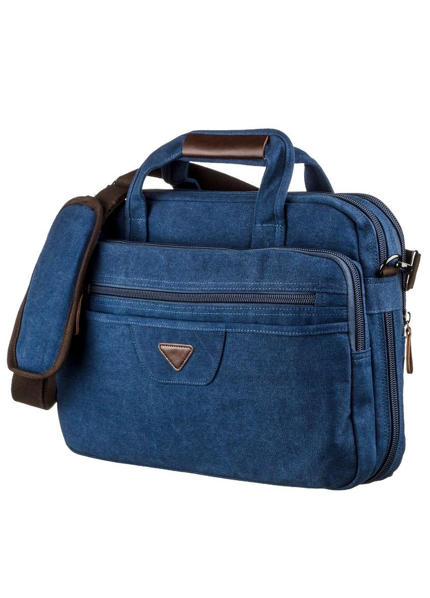 Сумка текстильная для ноутбука с уплотненным карманом на плечевом ремне синий (sku_20184) No Brand (328922602)