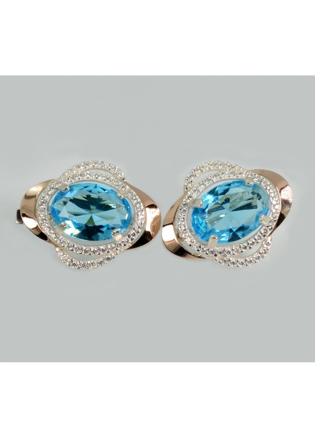 Срібні сережки з золотими пластинами Silver Style (367112906)