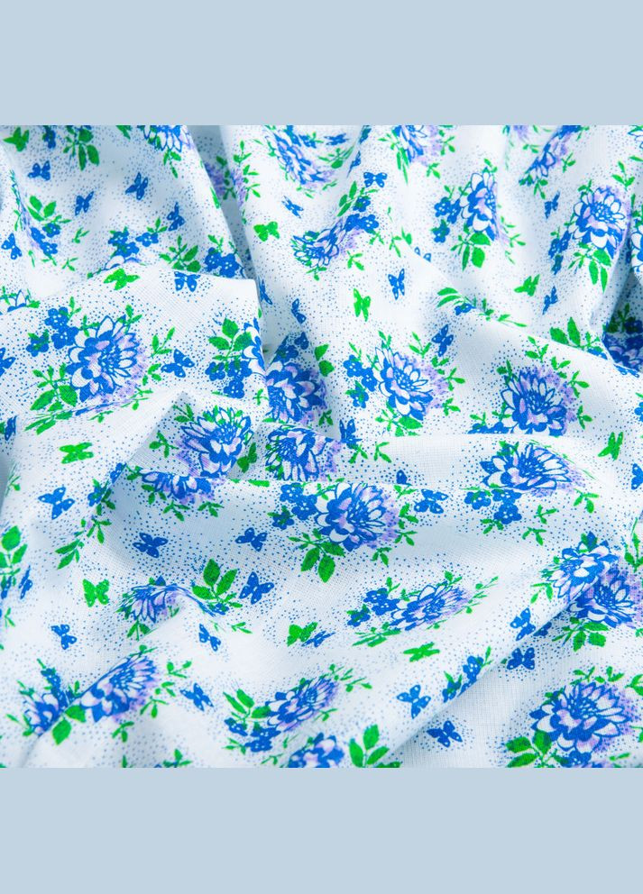 Ткань ситец детская Букетики голубые IDEIA (290558224)