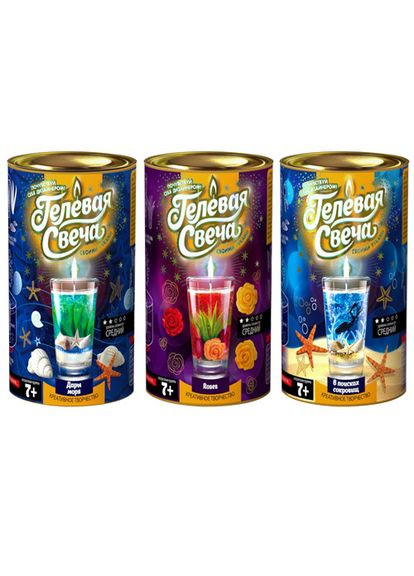 Набор креативного творчества "Гелевые свечки" в тубусе (12), GS-01-01, 03, 04 ДАНКО ТОЙС Danko Toys (326740282)