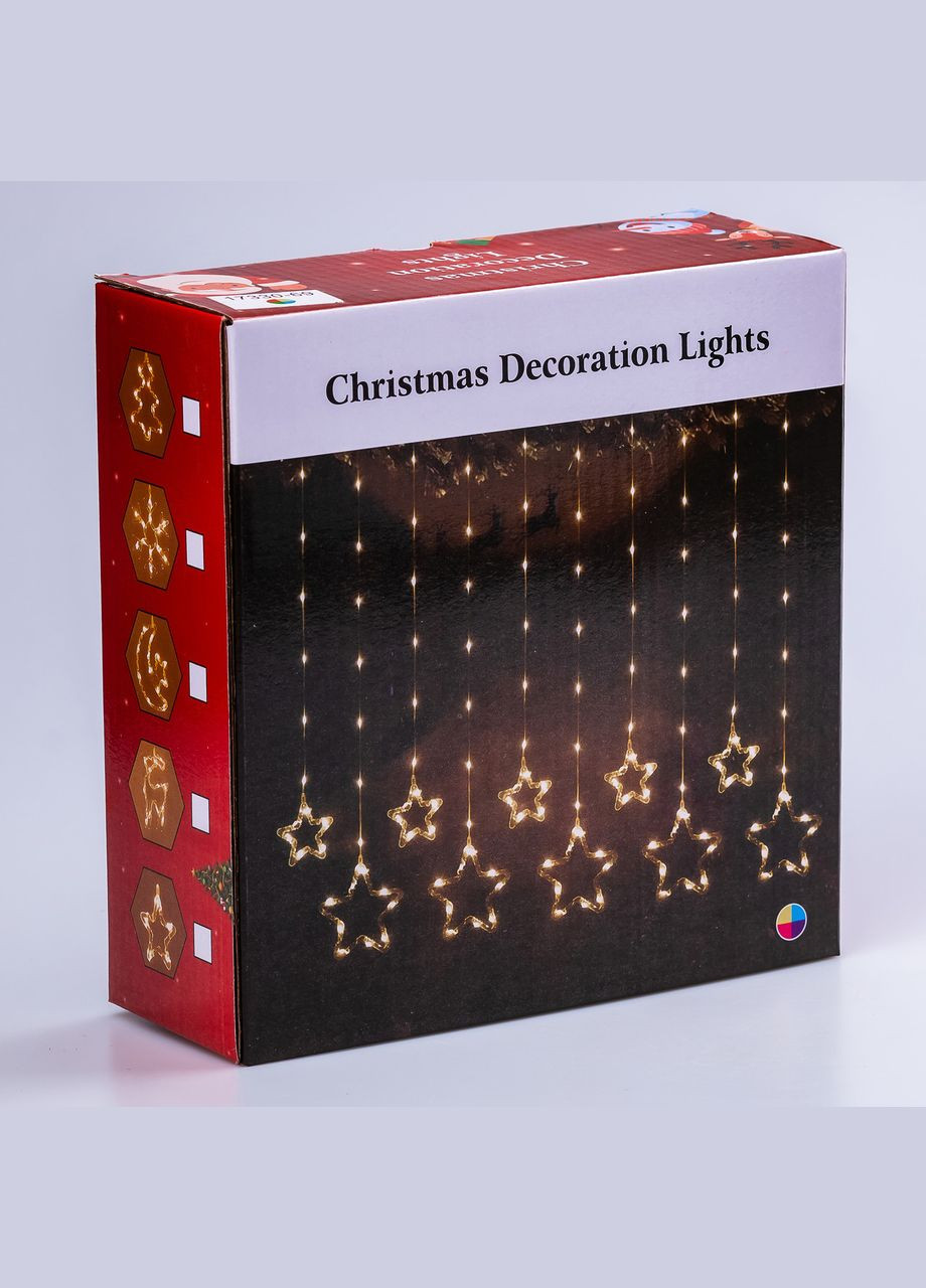 Гирлянда штора светодиодная GarlandoPro звезда и елка 120LED 3х0,9 м 8 режимов Синий 1733070BL Garlando (353504091)