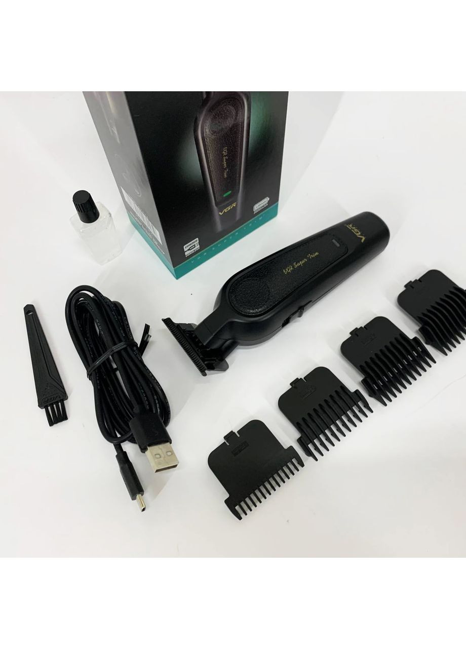 Аккумуляторная машинка для стрижки V-995 + 4 насадки, 2000 мАч, USB VGR (364665577)