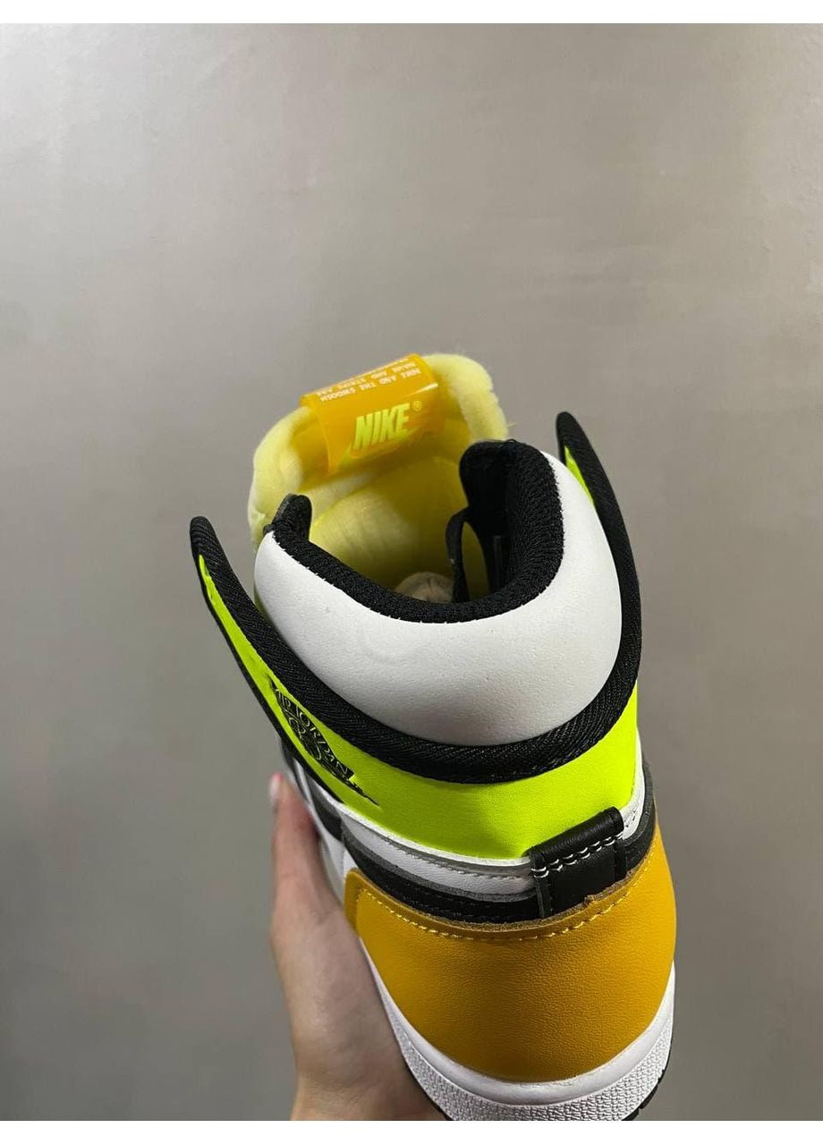 КРОССОВКИ ЖЕНСКИЕ NIKE AIR JORDAN 1 HIGH OG VOLT GOLD НАЙК АИР ДЖОРДАН No Brand белые демисезоны (368862578)