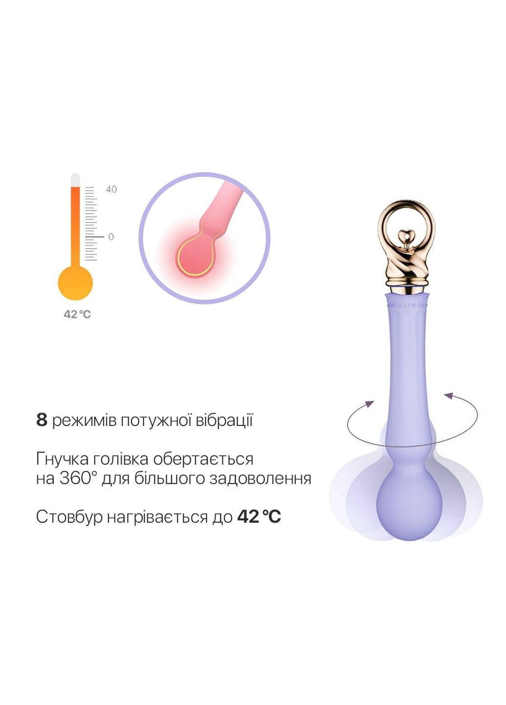 Вібромасажер із підігрівом Sweet Magic - Confidence Wand Fantasy Violet Zalo (339865896)