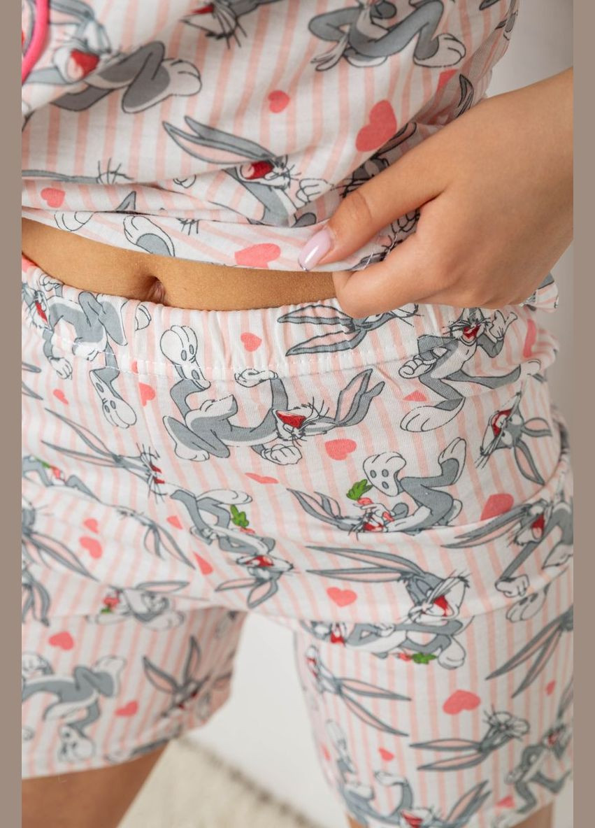 Рожева піжама жіноча з принтом,, 243r70349 Ager