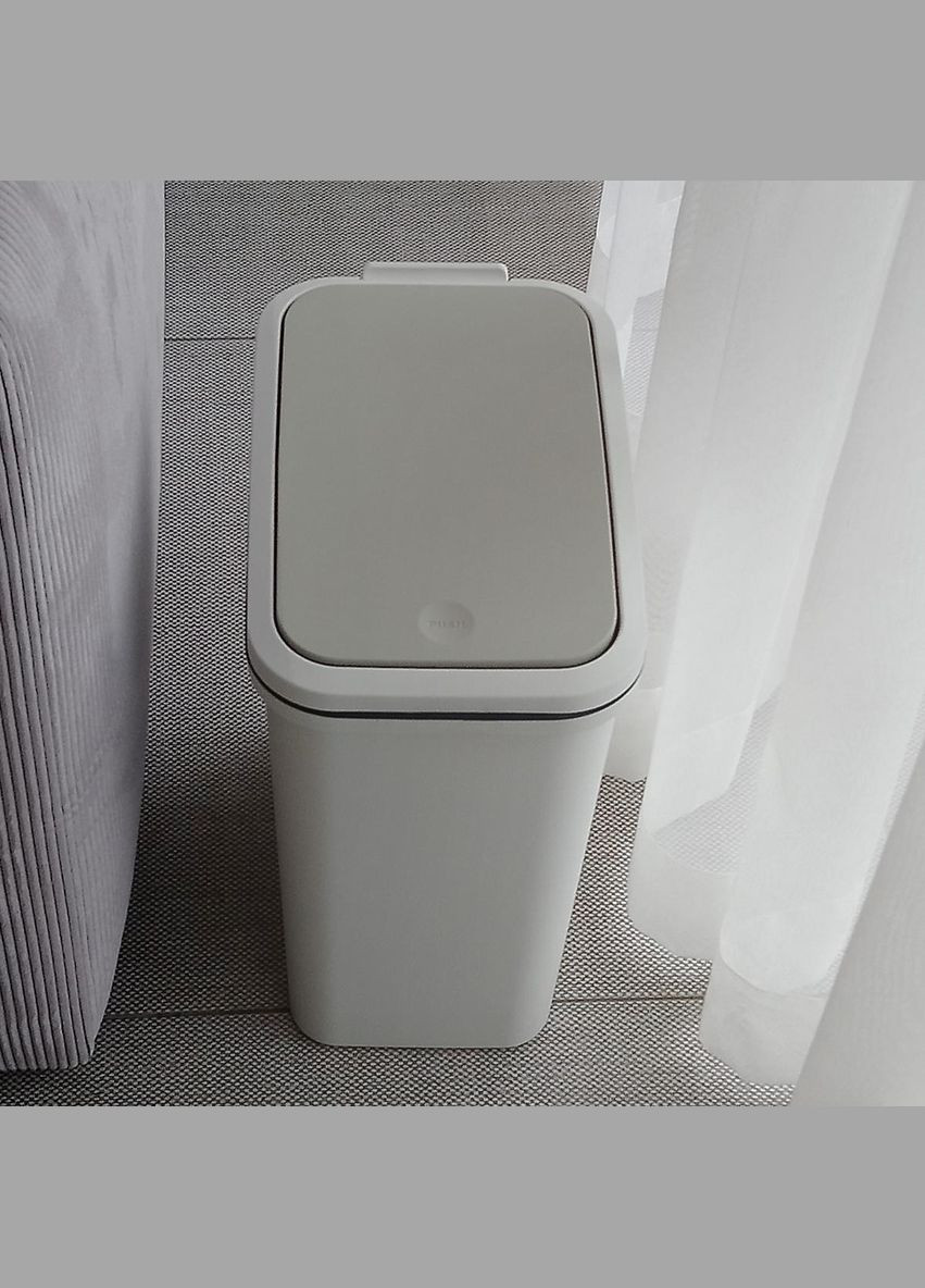 Відро для сміття з кришкою BIN-04 10L GRAY MVM (317286361)