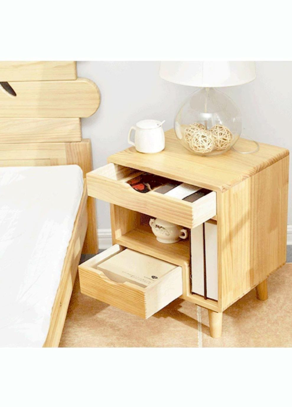 Приліжкова тумба з дерева Ален бланже (ПТМ-002201) No Brand (328082275)