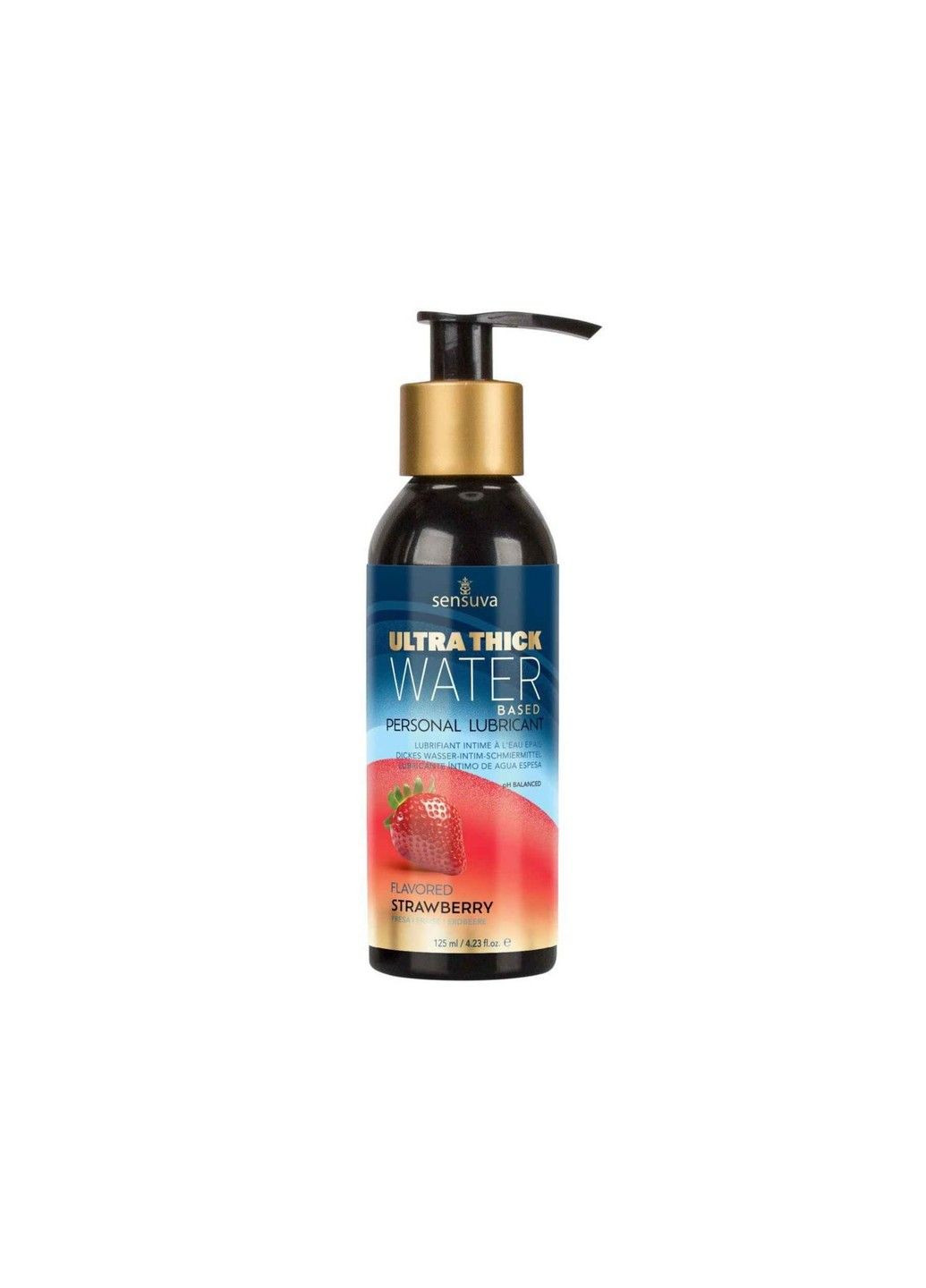 Густая смазка на водной основе UltraThick Water-Based Strawberry (125 мл) со вкусом клубники, без парабенов Sensuva (329190155)