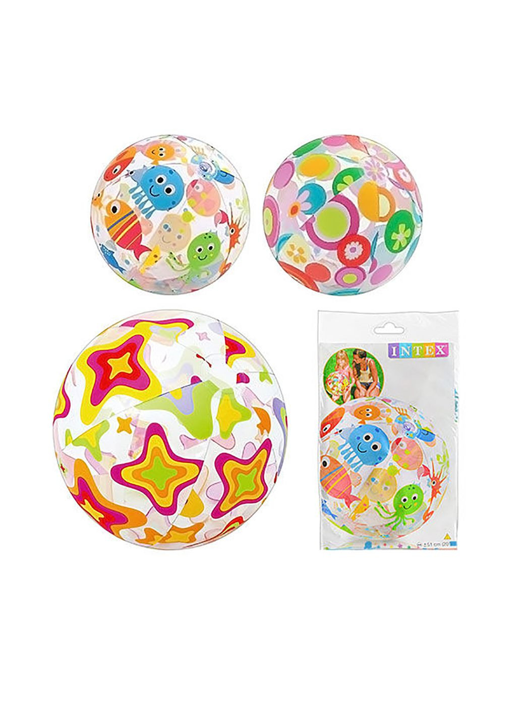 Надувний м'яч колір різнокольоровий ЦБ-00248957 Intex (290981676)