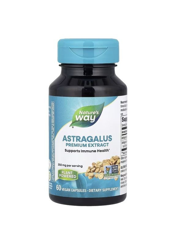 Астрагал, премиум экстракт, Astragalus, Premium Extract,, 60 вегетарианских капсул Nature's Way (322741217)