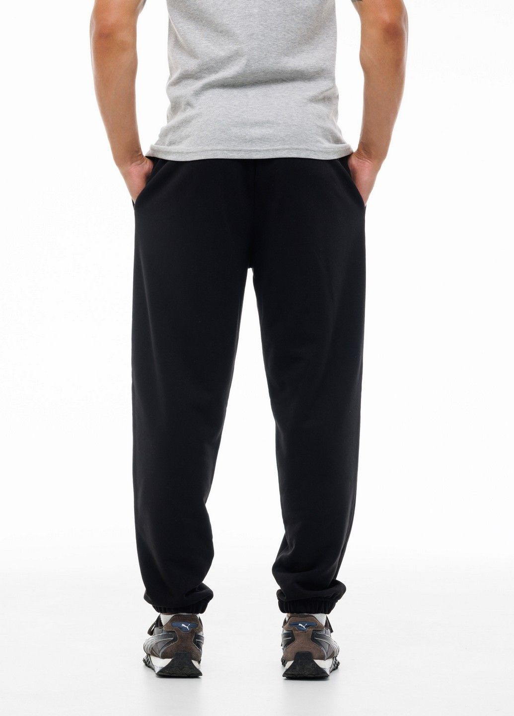 Базові чоловічі штани з трьохнитки з кишенями M чорний (3715173290921) Наталюкс 37-1517 (353501745)