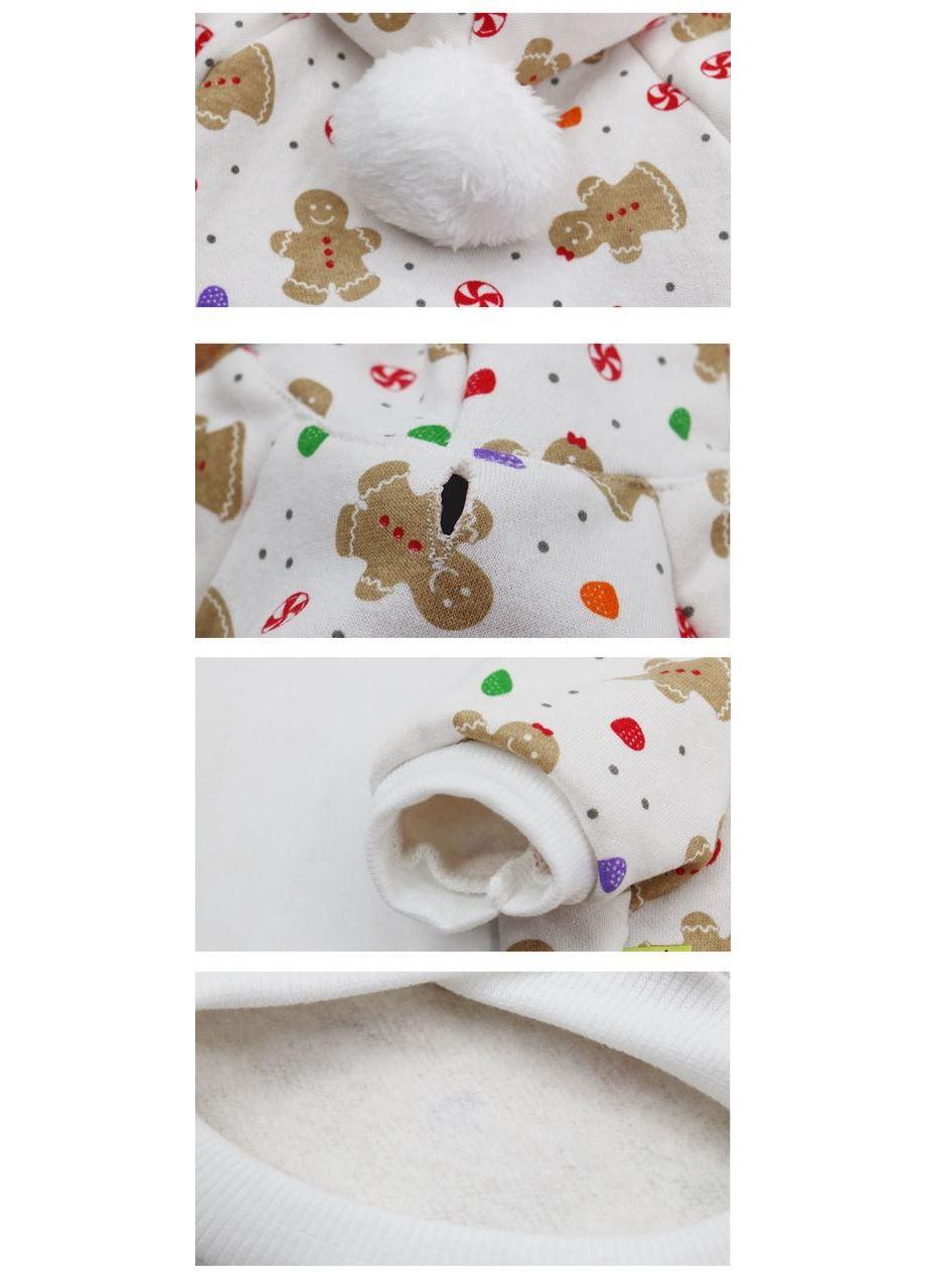 Новорічне худі для собак Pet Style "Олень" Біле L No Brand - (323235674)